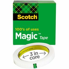 Magic Tape, 3" Core, 1"x2592", 1 Roll, Transparent