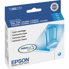Epson (60) Stylus C68 C88 C88+ CX3800 CX3810 CX4200 CX4800 CX5800F CX7800 Cyan Ink Cartridge (600 Yield)