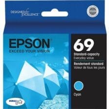 Epson (69) Stylus CX5000 CX6000 CX7000F CX7400 CX7450 CX8400 N11 NX100 NX200 NX300 NX400 NX510 DURABrite Ultra Cyan Ink Cartridge (380 Yield)
