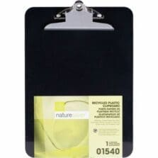 Clipboard, Plastic, Recycled, 1" Cap, 9"x12", Black