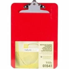 Clipboard, Plastic, Recycled, 1" Cap, 9"x12", Red