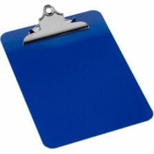 Clipboard, Plastic, Recycled, 1" Cap, 9"x12", Blue