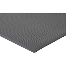 Anti-Fatigue Mat, Vinyl Foam, Beveled Edge, 3'x60', Black