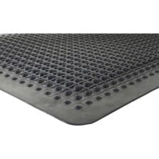Anti Fatigue Mat, Rubber, Beveled Edge, 3'x5', Black
