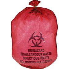 Biohazard Waste Bag, 20-25 Gallon, 31"x41", 50/BX, Red