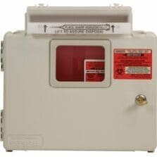 Biohazard Wall Cabinet for Sharp Objects, w/ Lid, 5 Quart