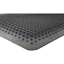 Anti Fatigue Mat, Rubber, Beveled Edge, 2'x3', Black