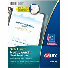 Sheet Protectors, Side Load, Hvywt, 25/PK, 8-1/2"x11", Diam CL