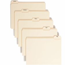Indexed Folder, 2-Ply, TopTab, Jan-Dec, 11-5/8"x9-1/2", 12/ST, MLA