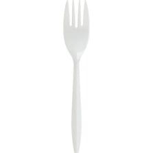 Fork, Plastic, Medium-weight, 1000/CT, White
