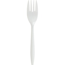 Fork, Plastic, Medium-weight, 1000/CT, White
