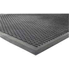 Scraper Mat, Outdoor, Rubber, Traps Dirt/Grime, 3'x5', Black