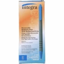Retractable Ballpoint Pen, Rubberized Barrel, Medium Pt, BE