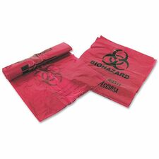 Infectious Waste Bags, 3 Gallon, 14"x18-1/2", 200 Bags/BX, Red