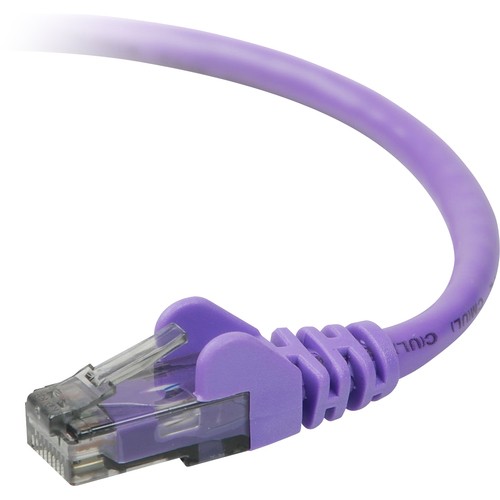 50FT CAT6 SNAGLESS PATCH CABLE, UTP, PURPLE PVC JACKET, 23AWG, 50 MICRON, GOLD P