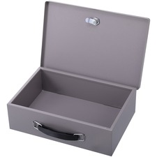 Security Chest, w/2 Keys, Steel, 12-3/4"x8-1/4"x3-3/4", Gray