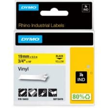 Vinyl Labels, 3/4"x18ft, Black/Yellow