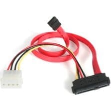 1.50 ft Data Transfer Cable for Host Bus Adapter, RAID Controller, Storage Device - First End: 1 x 7-pin SATA - Male - Second End: 1 x LP4 Power - Male, 1 x 29-pin SFF-8482 SAS - Red - 1 Each