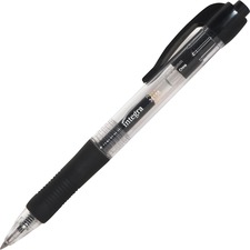 Gel Pen, Retractable, Permanent, .5mm Point, Black Barrel/Ink