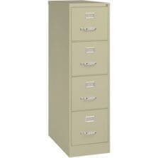 4-Drawer Vertical File, w/ Lock, 15"x26-1/2"x52", Putty