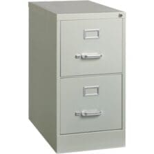 2-Drawer Vertical File, w/ Lock, 15"x26-1/2"x28-3/8", Lt Gray