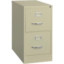 2-Drawer Vertical File, w/ Lock, 15"x25"x28-3/8", Putty