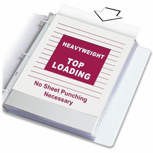 Polypropylene Sheet Protector Value Pack, Heavy-Duty, Side: 3-Hole Punched, Top Load 8.5 x 11 Insert, Clear Front, 200/Box