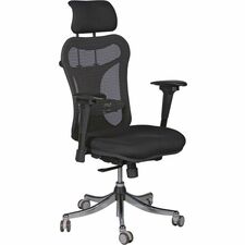 Executive Chair, Adjustable Ht/Headrest, 28"x24"x51", Black