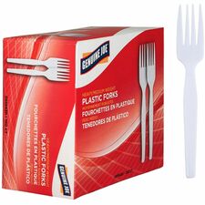 Forks, Plastic, Heavyweight, 100/BX, White
