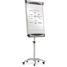 Total Erase Mobile Easel, w/ 5 Casters, 67"-77"H, Platinum
