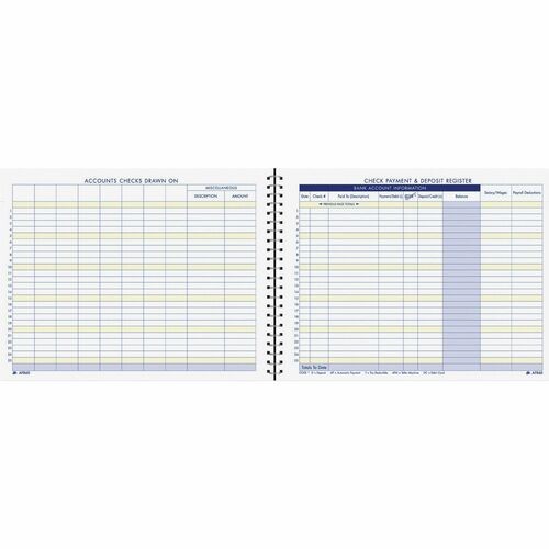 Check Payment/Deposit Register, 96 Pages, 8-1/2"x11", White
