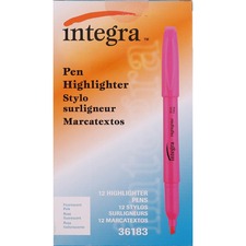 Highlighter, Pen Style, Chisel Tip, 1 DZ, Fluorescent PK
