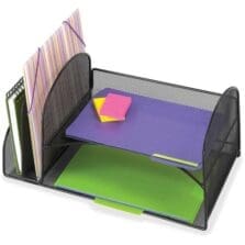 Mesh Desktop Organizer, 10-3/4"x17"x7-3/4", Black