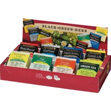 Tea Tray Pack, 8 Assorted Teas, 64/BX, Multi