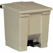 Step On Container, 8 Gallon, 16-1/4"x15-3/4"x17-1/8", Beige