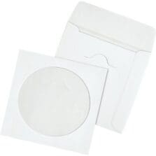 CD/DVD Sleeves, Moisture/Tear-Resistant, 4-7/8"x5", 100/BX, WE