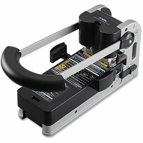 2-Hole Punch, Extra Heavy-Duty, Grip, 300 Sht Cap., BK/GY
