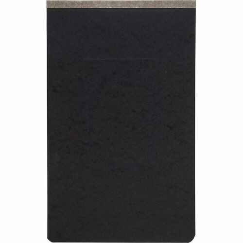 Pressboard Report Cover with Tyvek Reinforced Hinge, Two-Piece Prong Fastener, 2" Capacity, 8.5 x 14, Black/Black