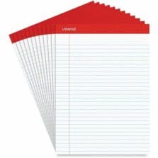 Perforated Ruled Writing Pads, Wide/Legal Rule, Red Headband, 50 White 8.5 x 11.75 Sheets, Dozen