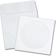 CD/DVD Sleeves, 1 Disc Capacity, White, 250/Box