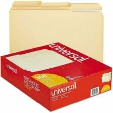 Double-Ply Top Tab Manila File Folders, 1/3-Cut Tabs: Assorted, Letter Size, 0.75" Expansion, Manila, 100/Box