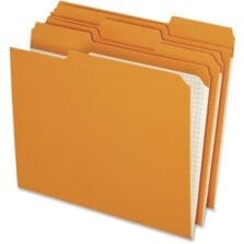 File Folders, Top Tab, Ltr, 1/3 AST Tab Cut, 100/BX, OE