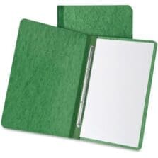Report Cover, Pressboard, Prong Clip, Letter, 3" Cap, Dark Green