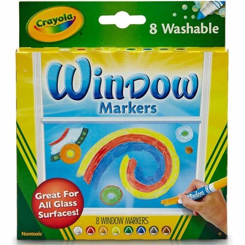 Washable Window Fx Marker, Broad Bullet Tip, Assorted Colors, 8/pack
