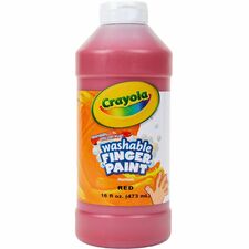 Washable Finger Paint, Non-Toxic, 16oz., 12/BT, Red