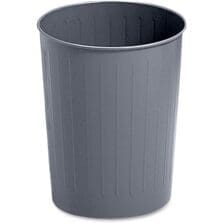 Wastebasket, Round, 23-1/2 Quart, 13"Dx14"H, Charcoal