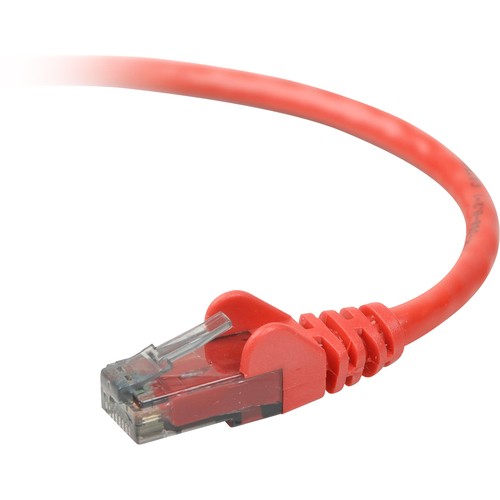 4FT CAT6 SNAGLESS PATCH CABLE, UTP, RED PVC JACKET, 23AWG, 50 MICRON, GOLD PLATE