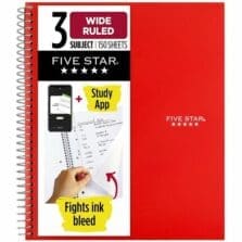 3-Sub Notebook, 8"x10-1/2", Wide-Ruled, Ast