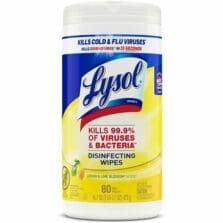 Disinfecting Wipes, 80 Wipes/Tub, Lemon/Lime Blossom