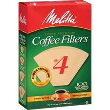 Coffee Filters, Premium, No.4, 100/PK, Brown